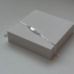Pulseira Infantil de Prata com Plaquinha