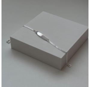 Pulseira Infantil de Prata com Plaquinha