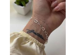 Pulseira Elos Coração Vazado de Prata 925 