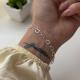 Pulseira Elos Coração Vazado de Prata 925 
