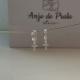 Argola de Prata 925 com Pingente Crucifixo Cravejados com Zircônias Claras