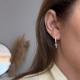 Argola de Prata 925 com Pingente Crucifixo Cravejados com Zircônias Claras