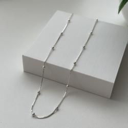 Corrente Veneziana de Prata 40cm com Bolinhas