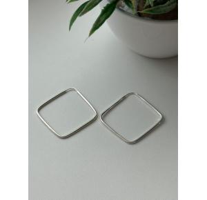 Argola Quadrada Fio Redondo de Prata 925