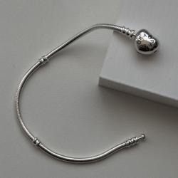 Pulseira Life 16cm Prata 925 Fecho Coração 
