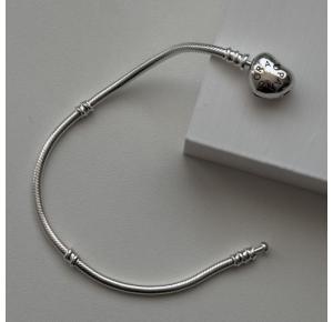 Pulseira Life 16cm Prata 925 Fecho Coração 