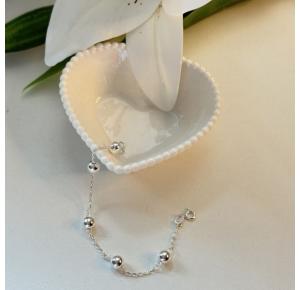 Pulseira de Prata 925 com 5 Bolas